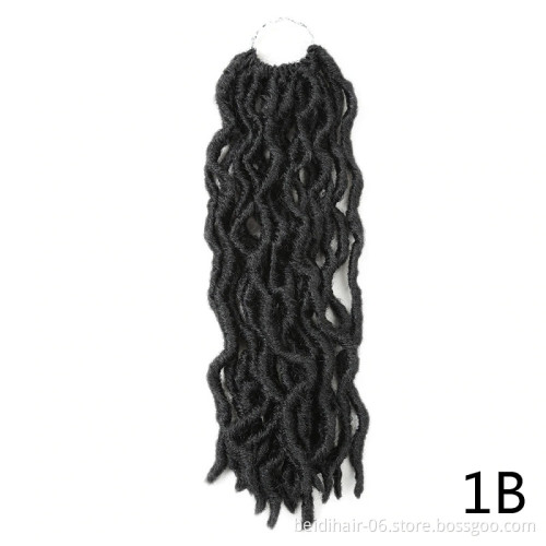 18inch Gypsy Locs Crochet Faux Nu Loc Wavy Goddess Boho Dreadlocks Twist Braiding Hair Extension Gypsy